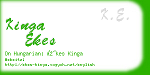 kinga ekes business card